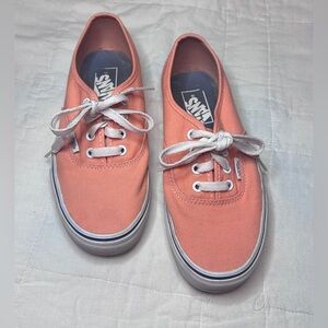 Vans Authentic Women's Peach Coral Canvas Sneakers Low Top Skate Shoes